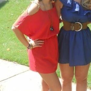 Deep coral colored dress